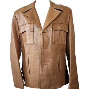 Vintage 70's Butterry-Soft Bourbon Premium Lambskin Remy Lite Leather Jacket 38"
